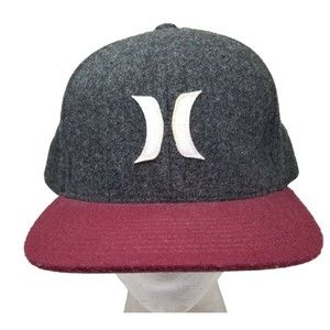 Hurley Hat Yupoong Snapback Hat Wool Flexfit Cap Marron & Gray Cap